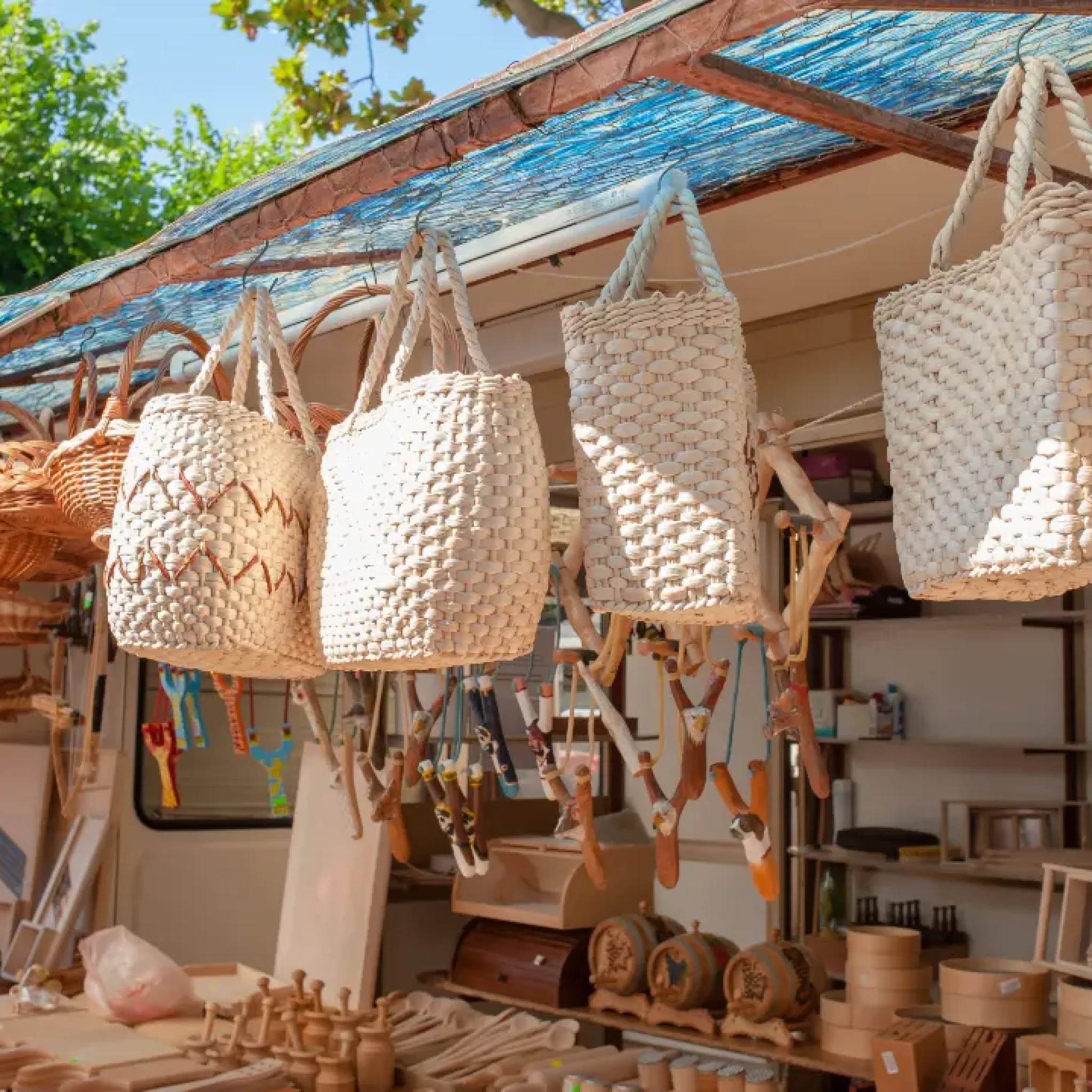Straw Handbags Street market Mallorca